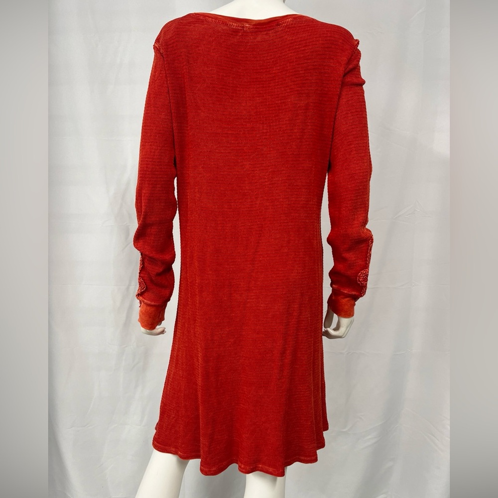 American Able casual thermal red western play long sleeve t shirt dress - Picture 9 of 10